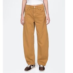 GAP High Rise Barrel Jean Woman 28 Riverbed Brown Streetwear Casual Relaxed 2025